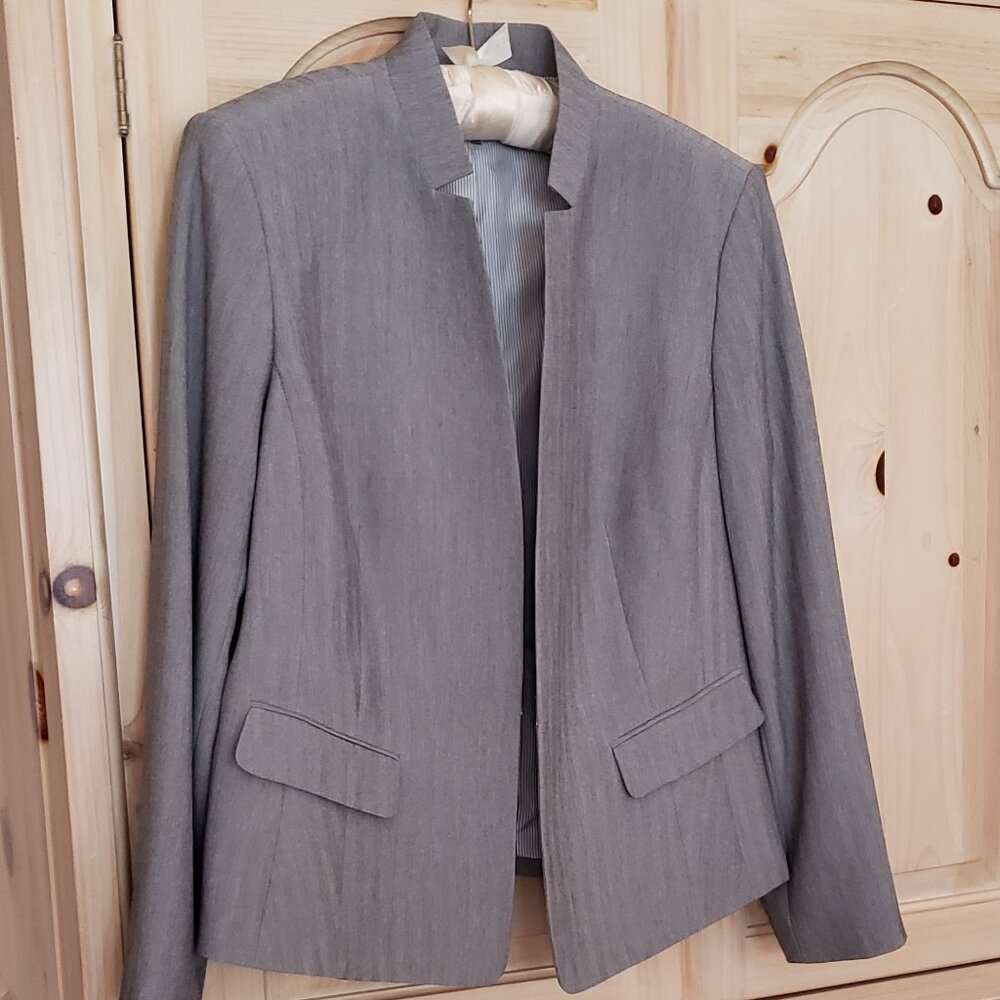 Kasper Stand Notch Collar Jacket Soft Gray Size 14